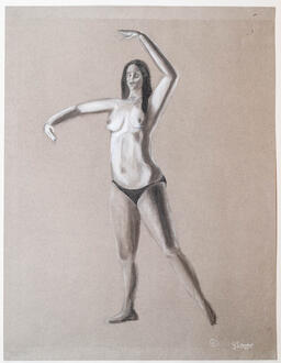 Dancer - 2025 - Charcoal on toned Fabriano - 50 x 65 cm