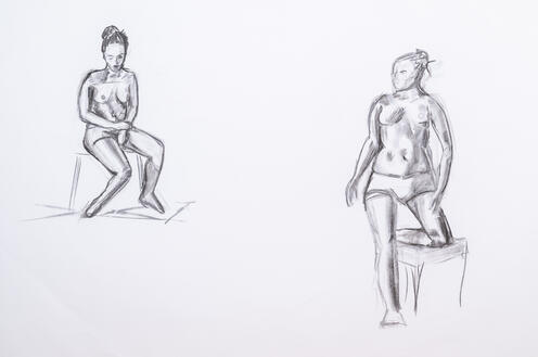 Figures - 2025 - life drawing - Charcoal on cartridge paper
