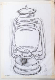 Lamp - 2025 - Charcoal on Fabriano